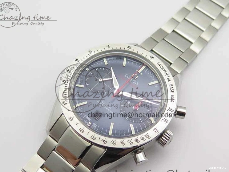 0506 Speedmaster ’57 Co-Axial OMF 1:1 Best Edition Blue Dial White Markers On SS Bracelet A Sustainable 8145